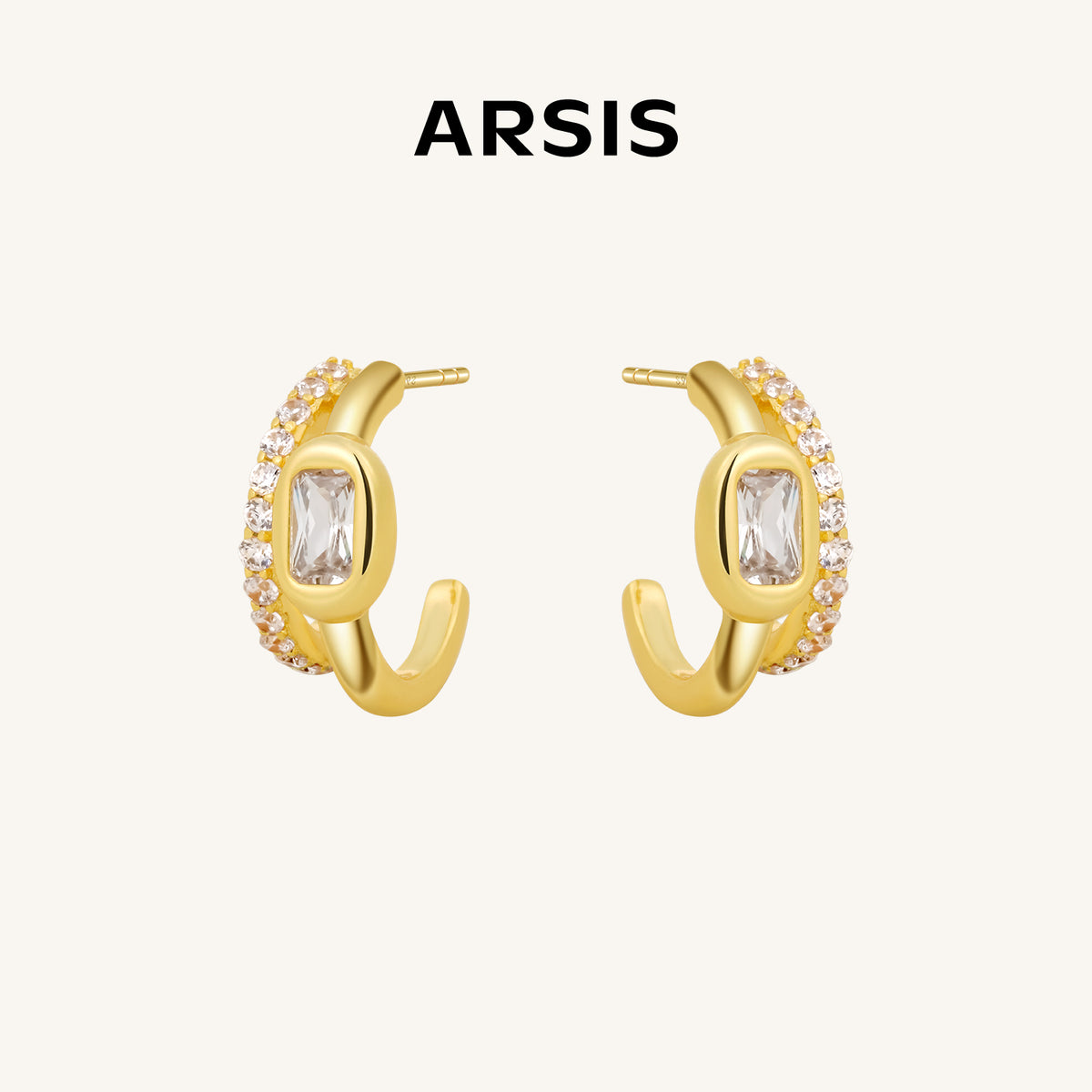 Lucia Sugar Cube Hoop Earrings