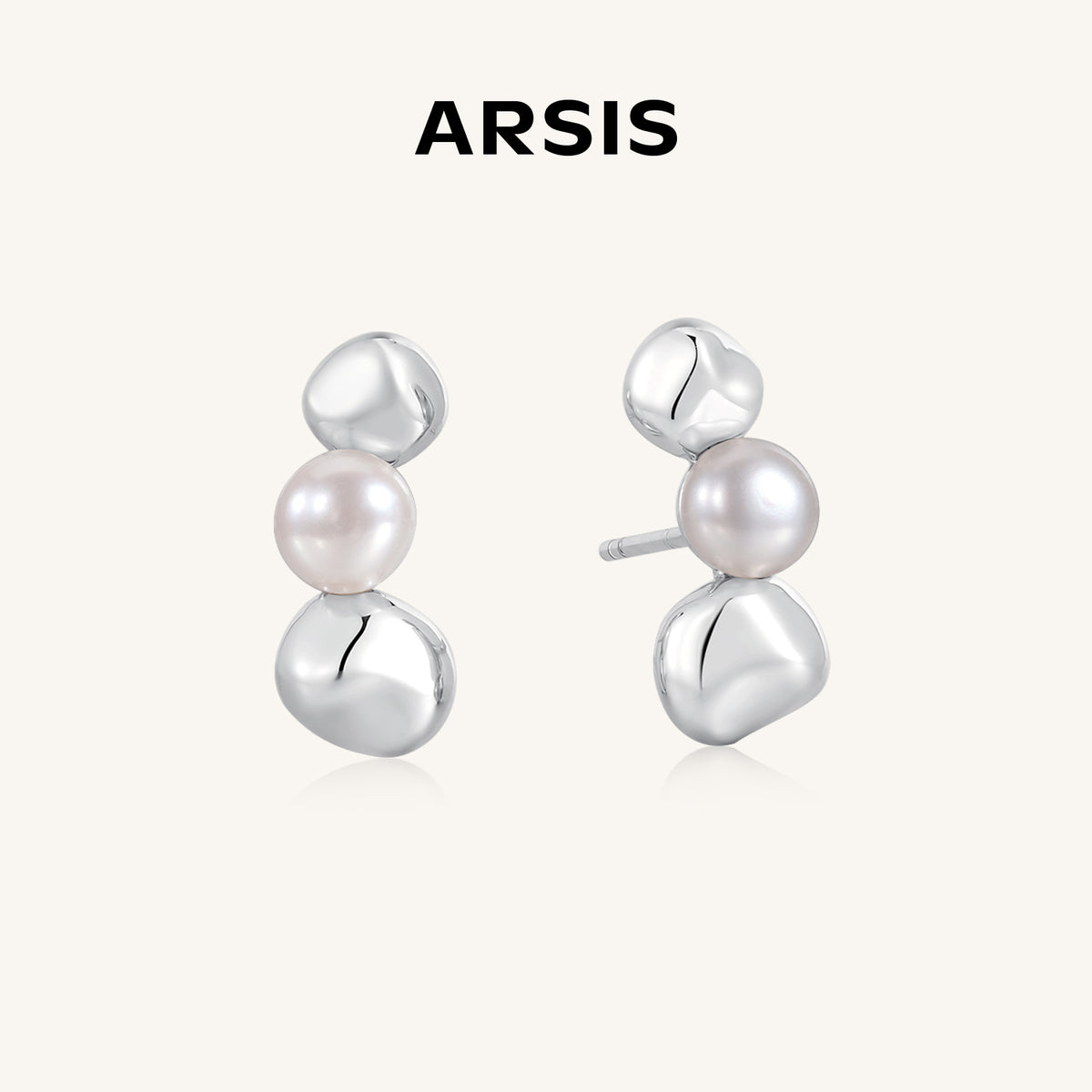 Pearl Trio Stud Earrings