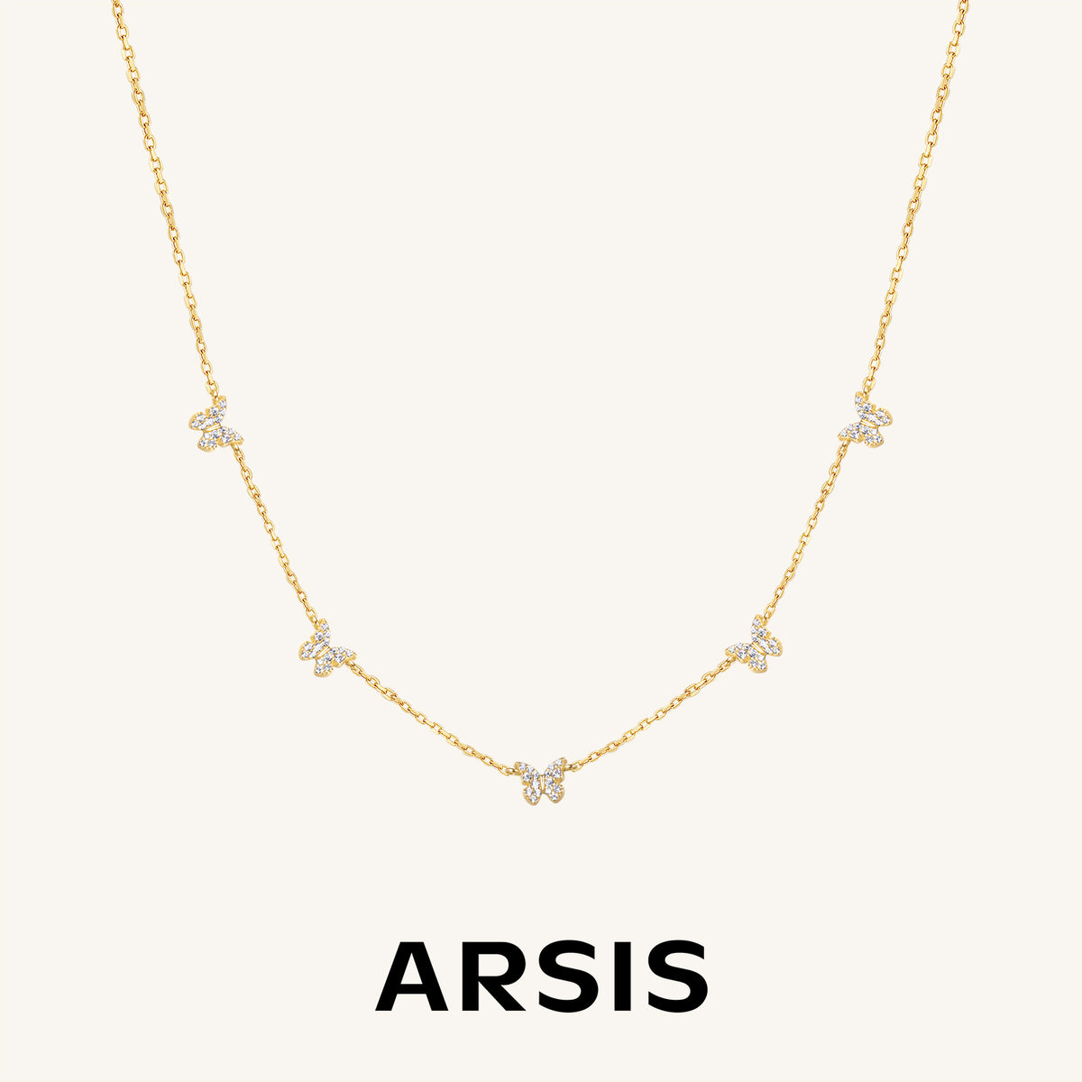 Pavé Quintet Butterfly Necklace