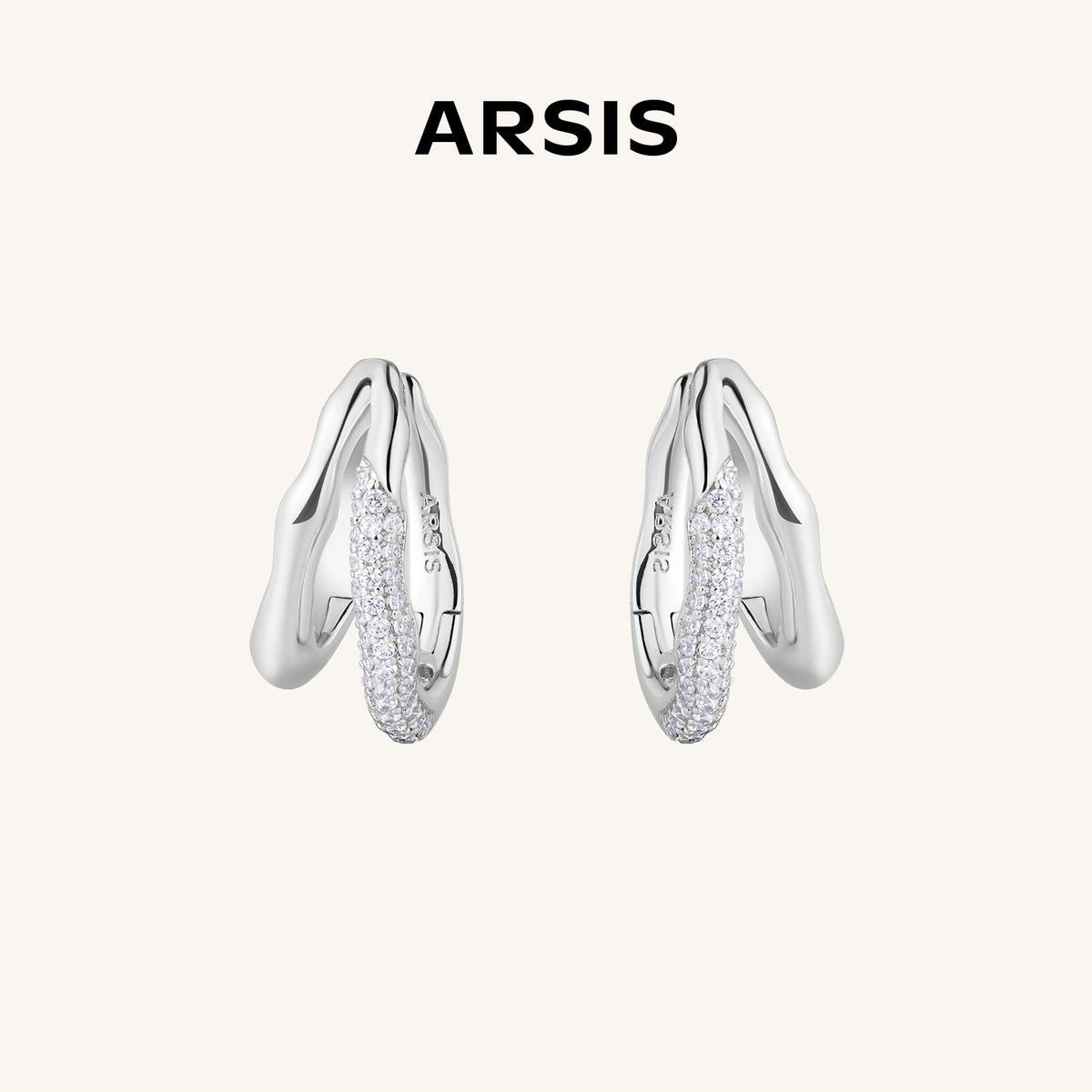 Olivia Double Row CZ Hoop Earrings