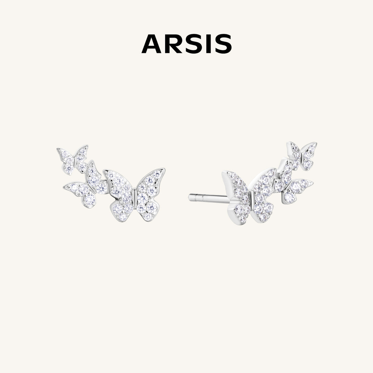 Triple Butterfly Climber Earrings