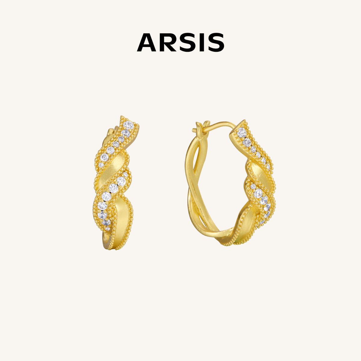 Twisted Ribbon Hoop Earrings