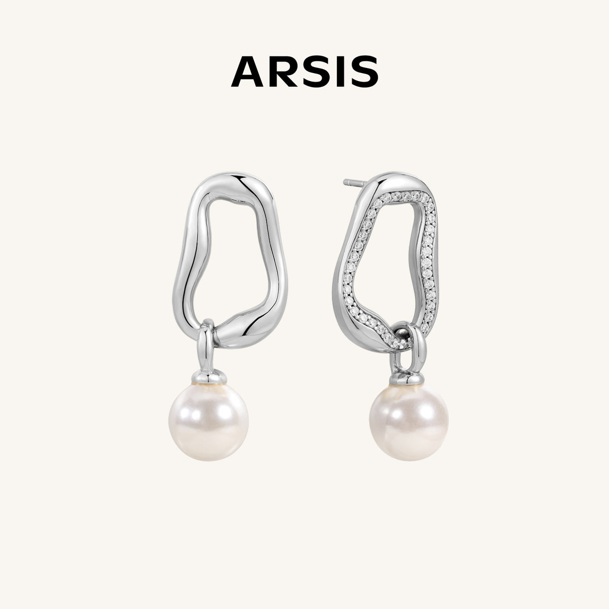Pearl Stud Drop Earrings