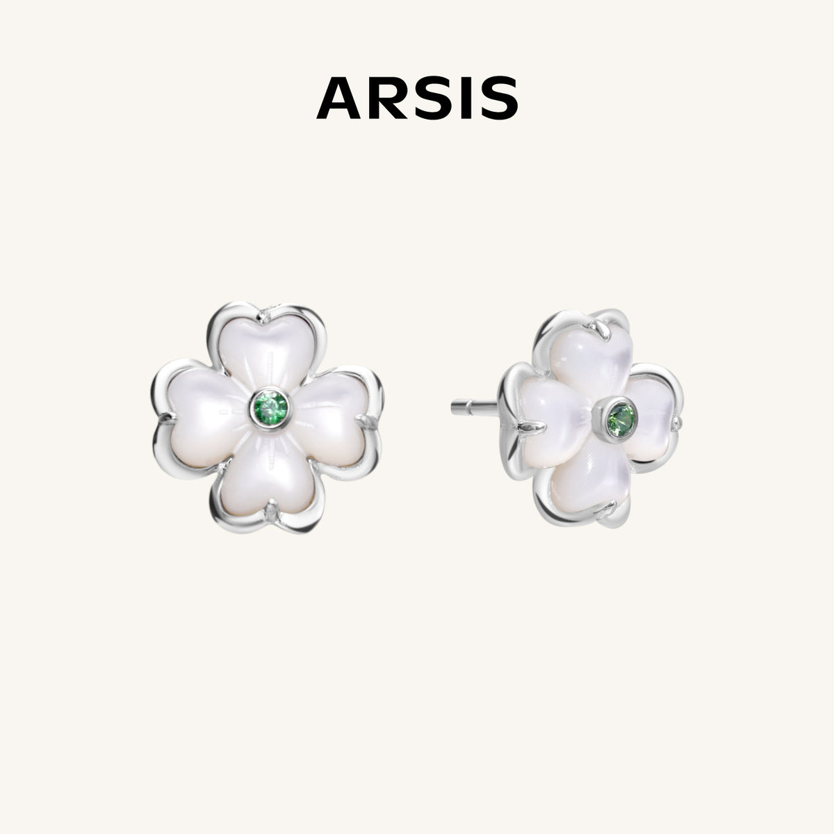 Blossom Pearl Clover Stud Earrings