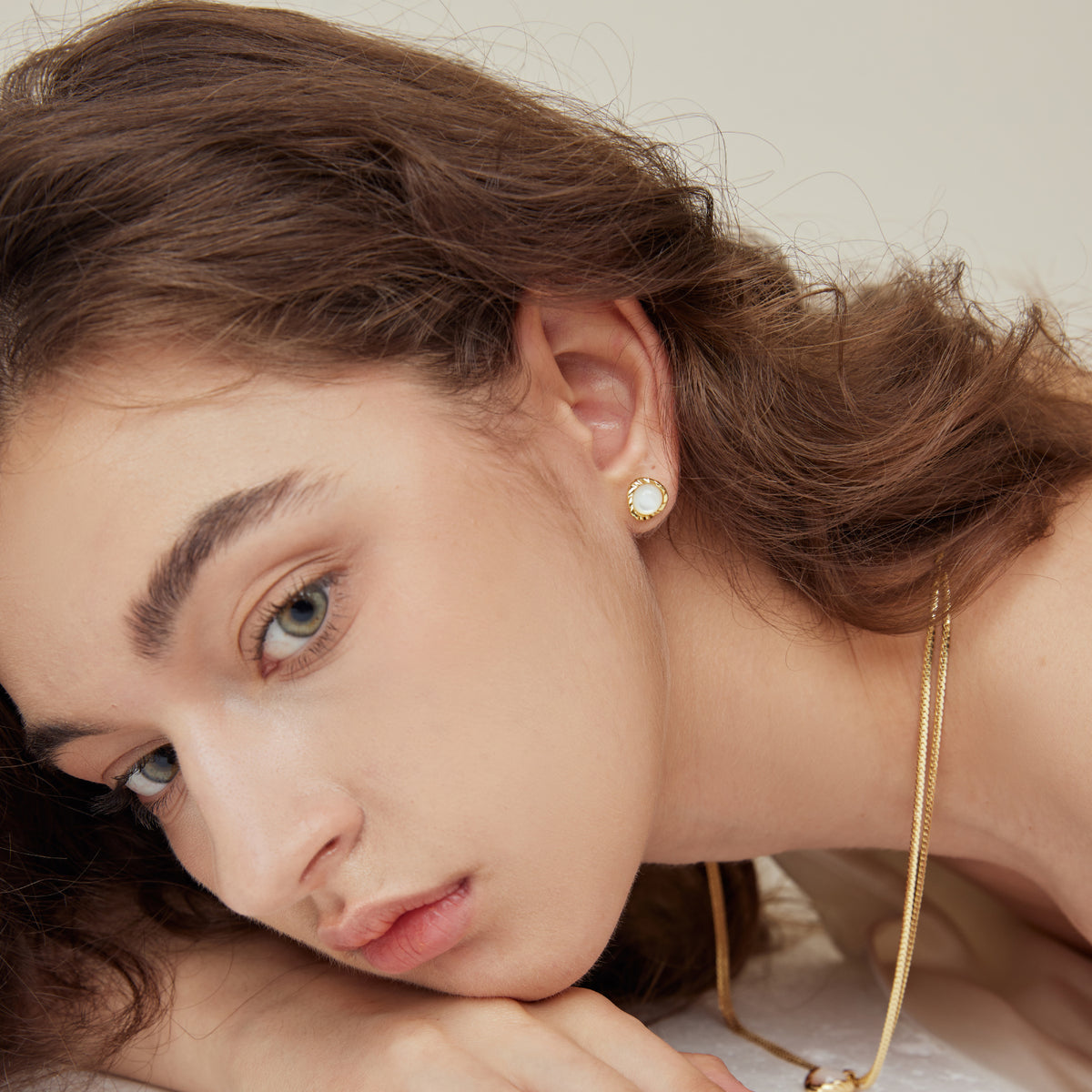 Crafted Moonlight Stud Earrings