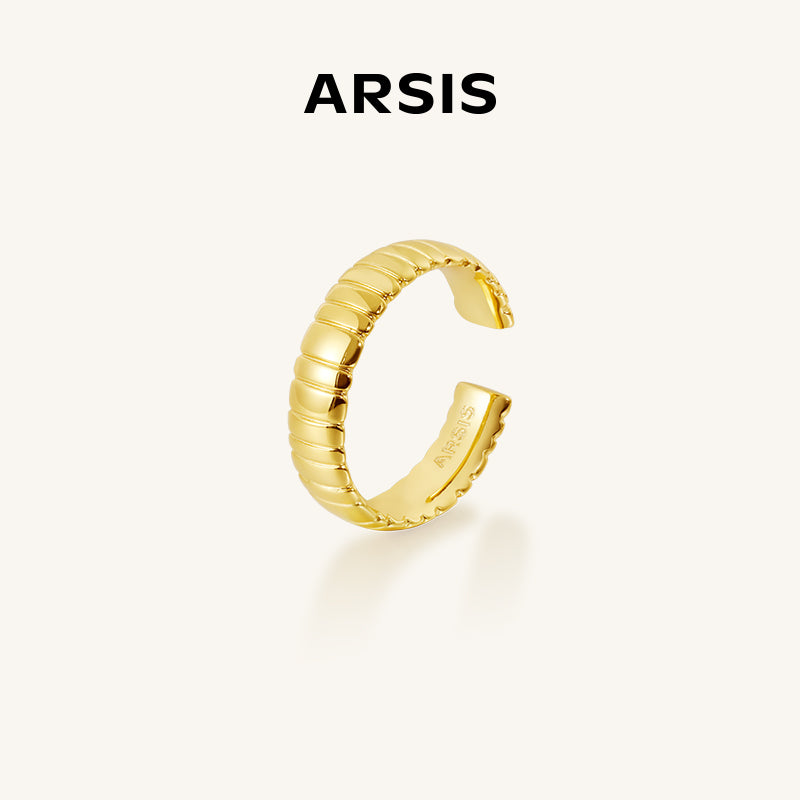 Wide Snake Chain Pattern Open Ring